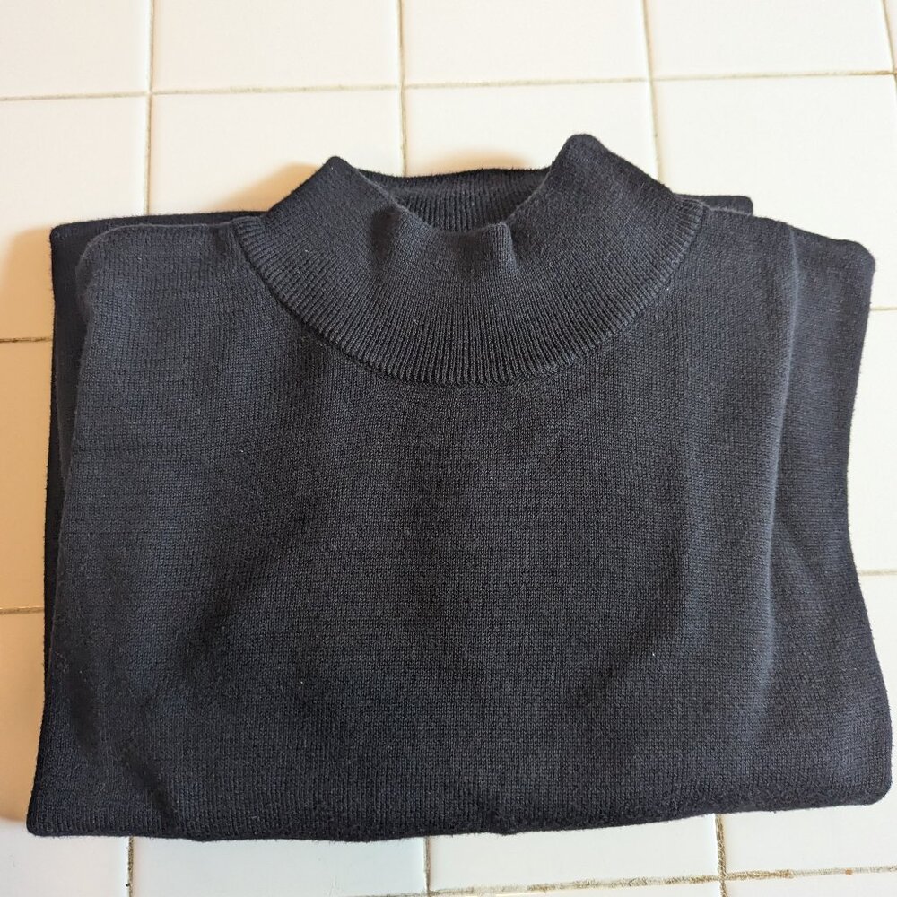 Tricots St Raphael Men's black long sleeve turtle neck sweater